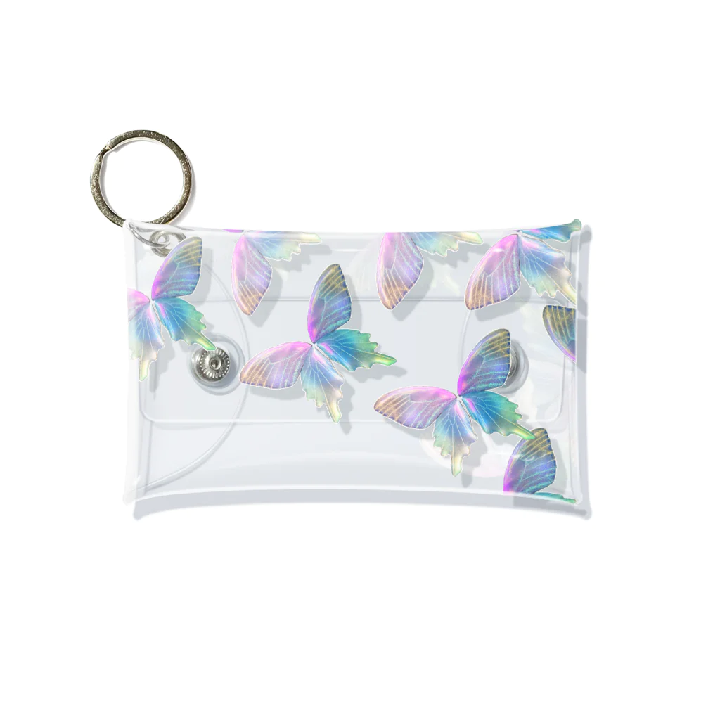 CHIAKI ARTSTORYの虹色蝶ふわり Mini Clear Multipurpose Case