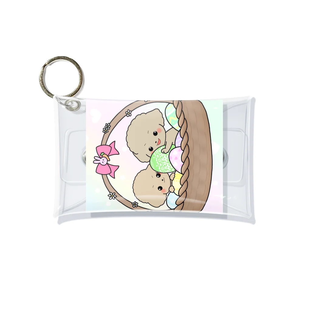 pote©o*  ハンドメイドドッグウェアの煌くん蓮くんイースターバージョン Mini Clear Multipurpose Case