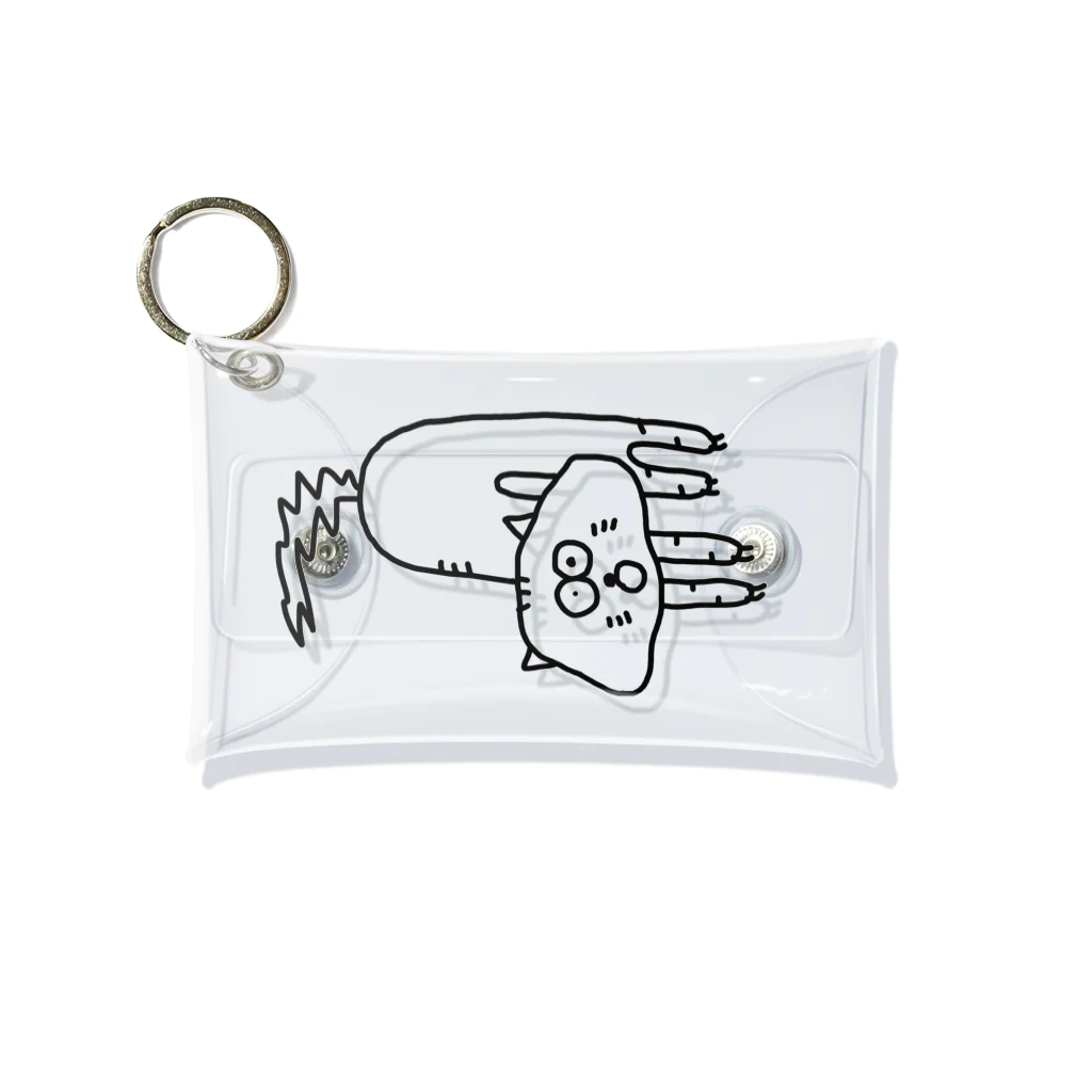 momozuki のびびりたおしねこ Mini Clear Multipurpose Case