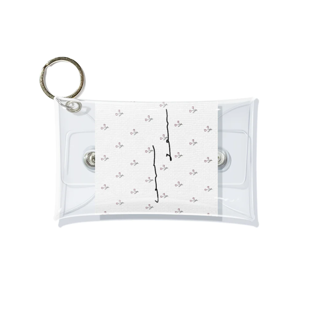 rilybiiの flower pattern* logo Message Mini Clear Multipurpose Case