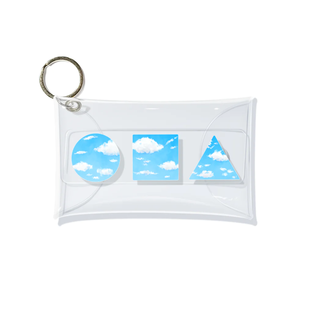 いくらおむすびの売店の青空と雲　図形　横向き Mini Clear Multipurpose Case