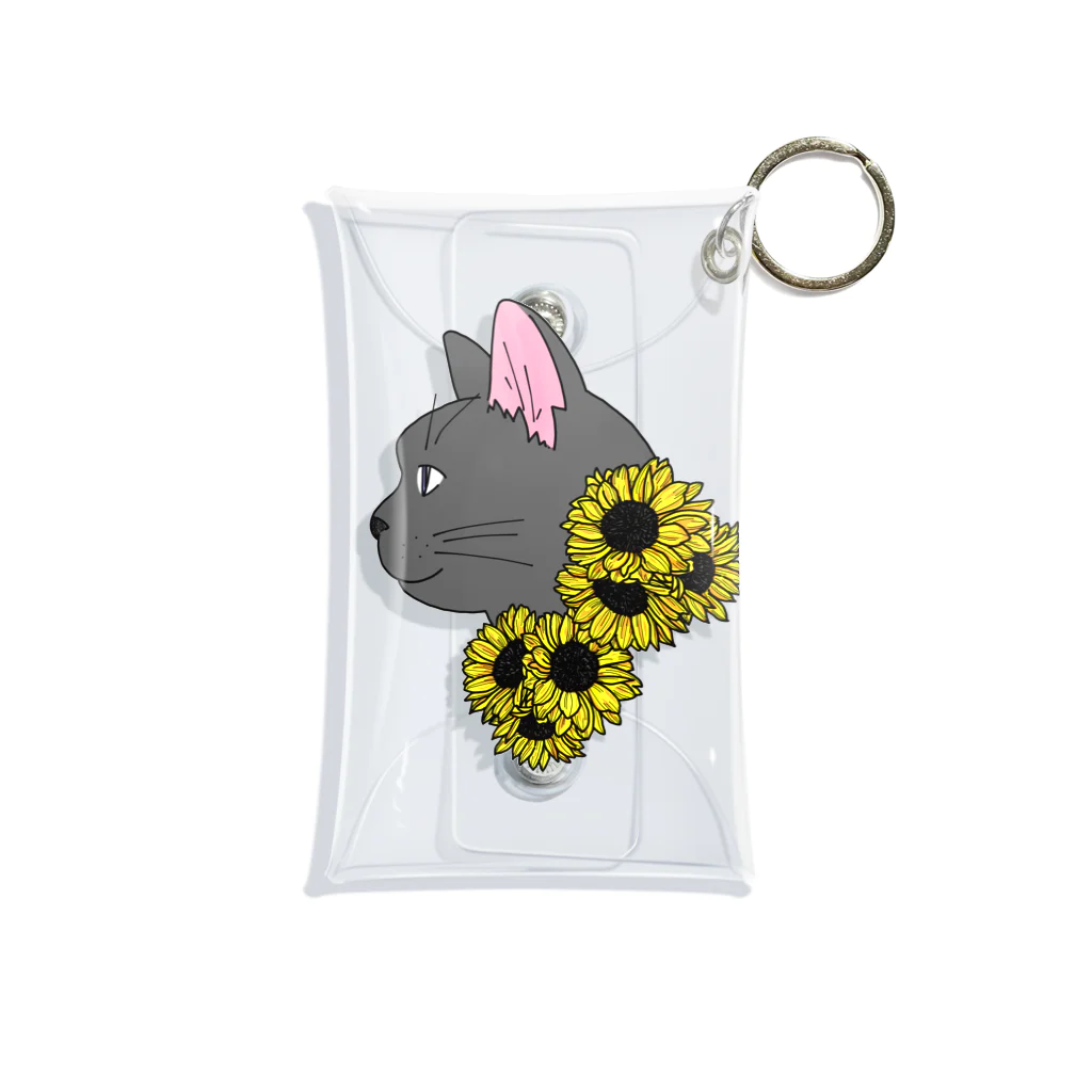 ばんちゃ🐱にゃんこ恩返しショップの黒猫ちゃん(向日葵) Mini Clear Multipurpose Case