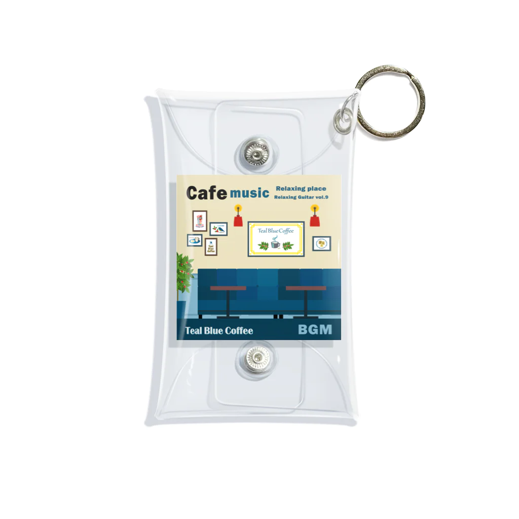 Teal Blue CoffeeのCafe music - Relaxing place - Mini Clear Multipurpose Case