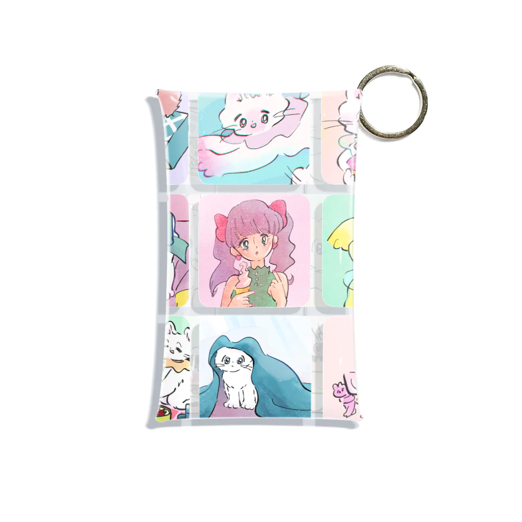 猫のあいさつのねこや女の子たち Mini Clear Multipurpose Case