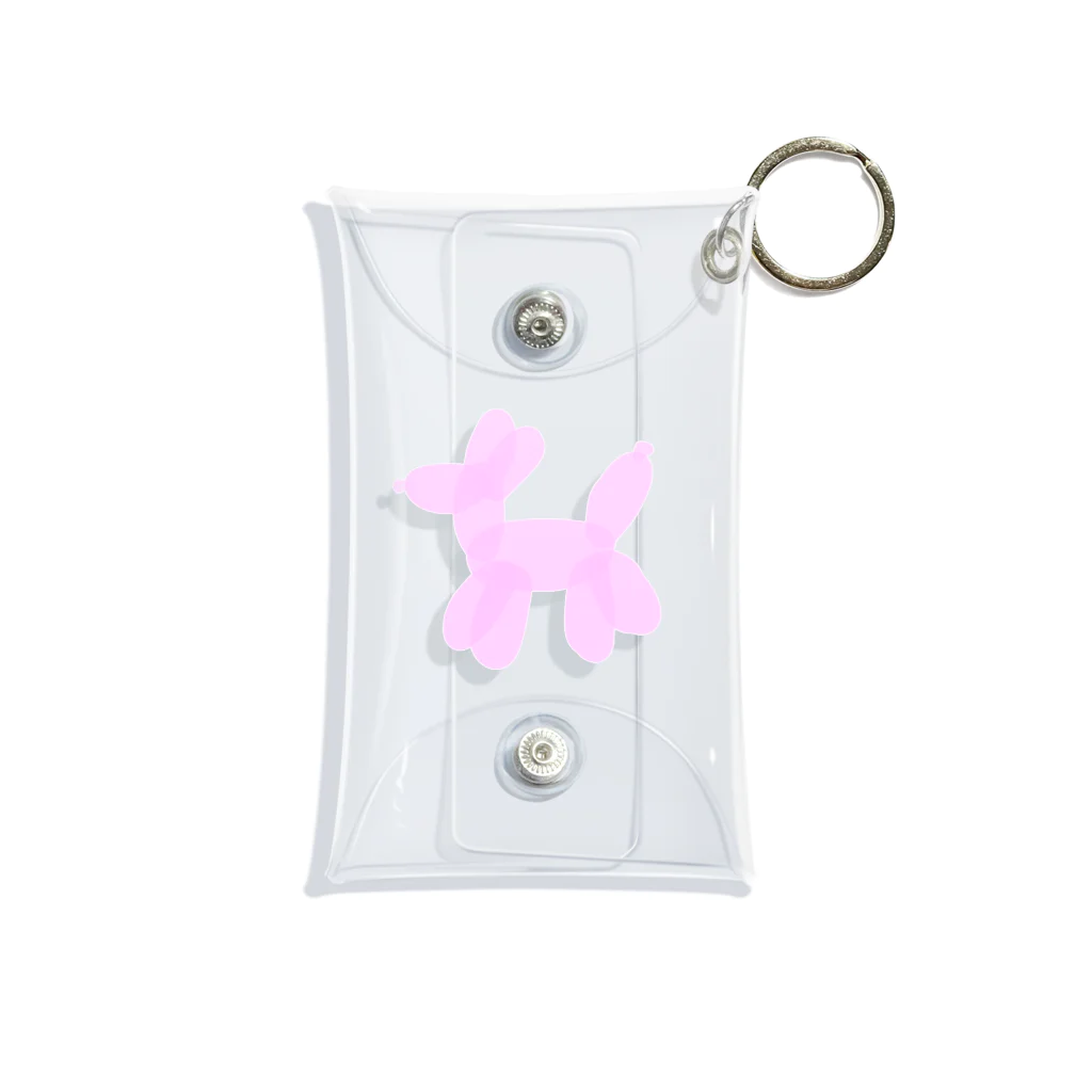 //しゃもん//のバルーン犬　pink Mini Clear Multipurpose Case