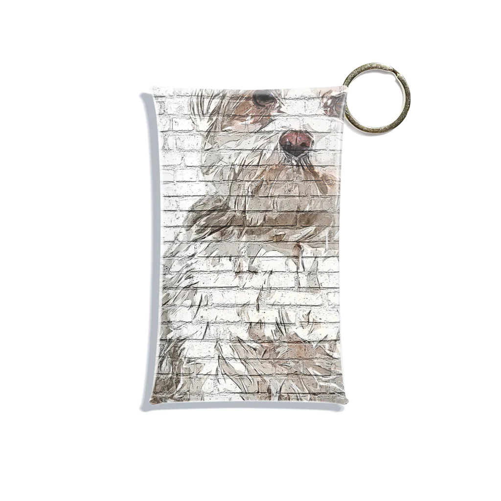 【CPPAS】Custom Pet Portrait Art Studioの マルチーズドッグ - レンガブロック背景 Mini Clear Multipurpose Case