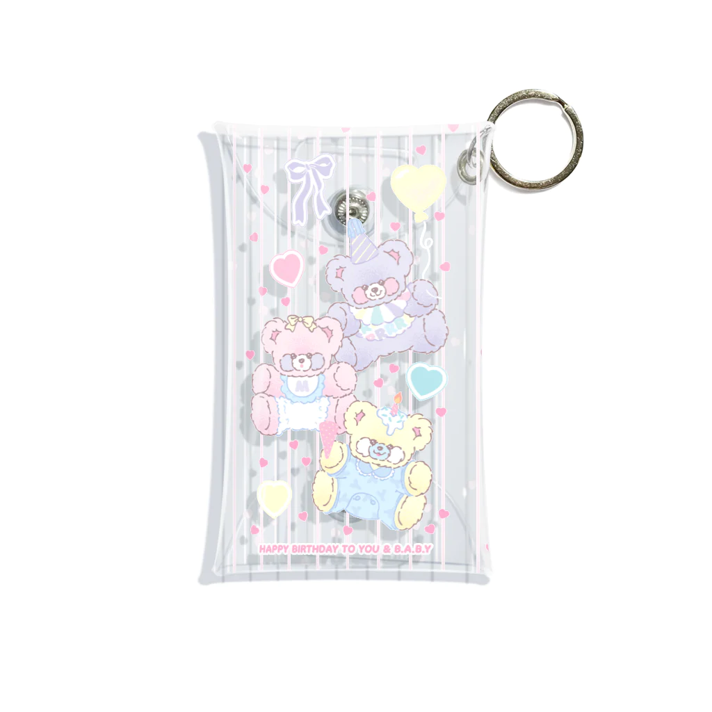 B.A.B.YのPUFF・PUFF・PARTY! / BEAR SISTERS 柄（ミニクリアマルチケース用） Mini Clear Multipurpose Case