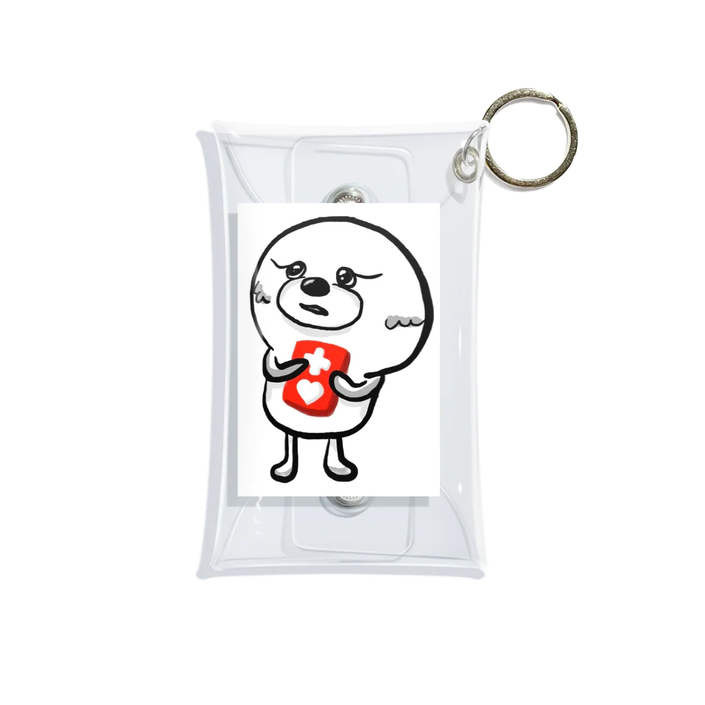 わん子＊ﾟ@ペットの似顔絵のヘルプマーク(しろまぐろ) Mini Clear Multipurpose Case