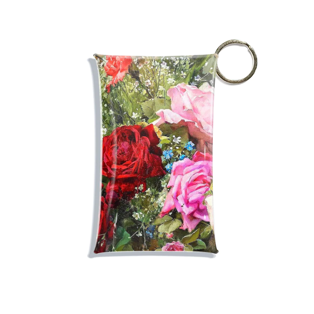 花名画アートグッズのルイ・マリー・ド・シュライバー《薔薇のある静物》 Mini Clear Multipurpose Case