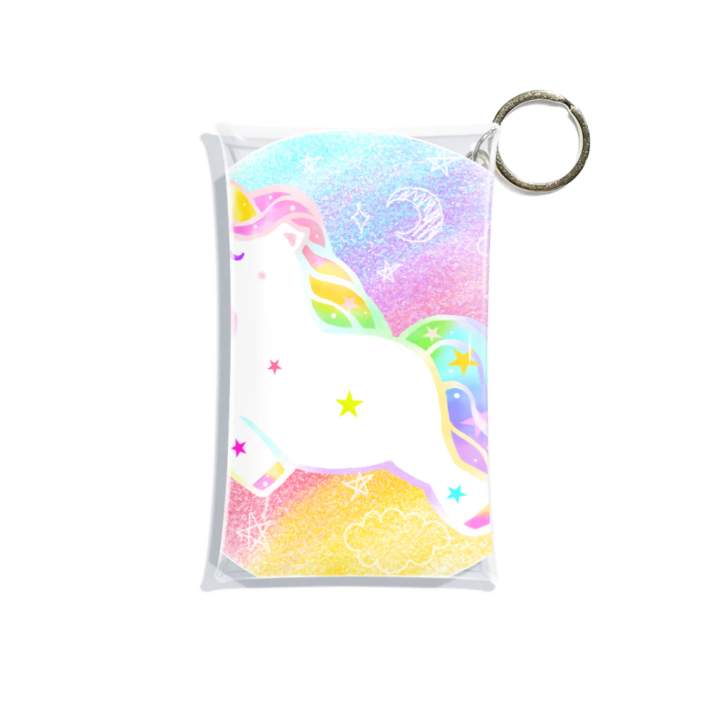 前田悠花｜イラストレーターの★虹色ユニコーン★ Mini Clear Multipurpose Case