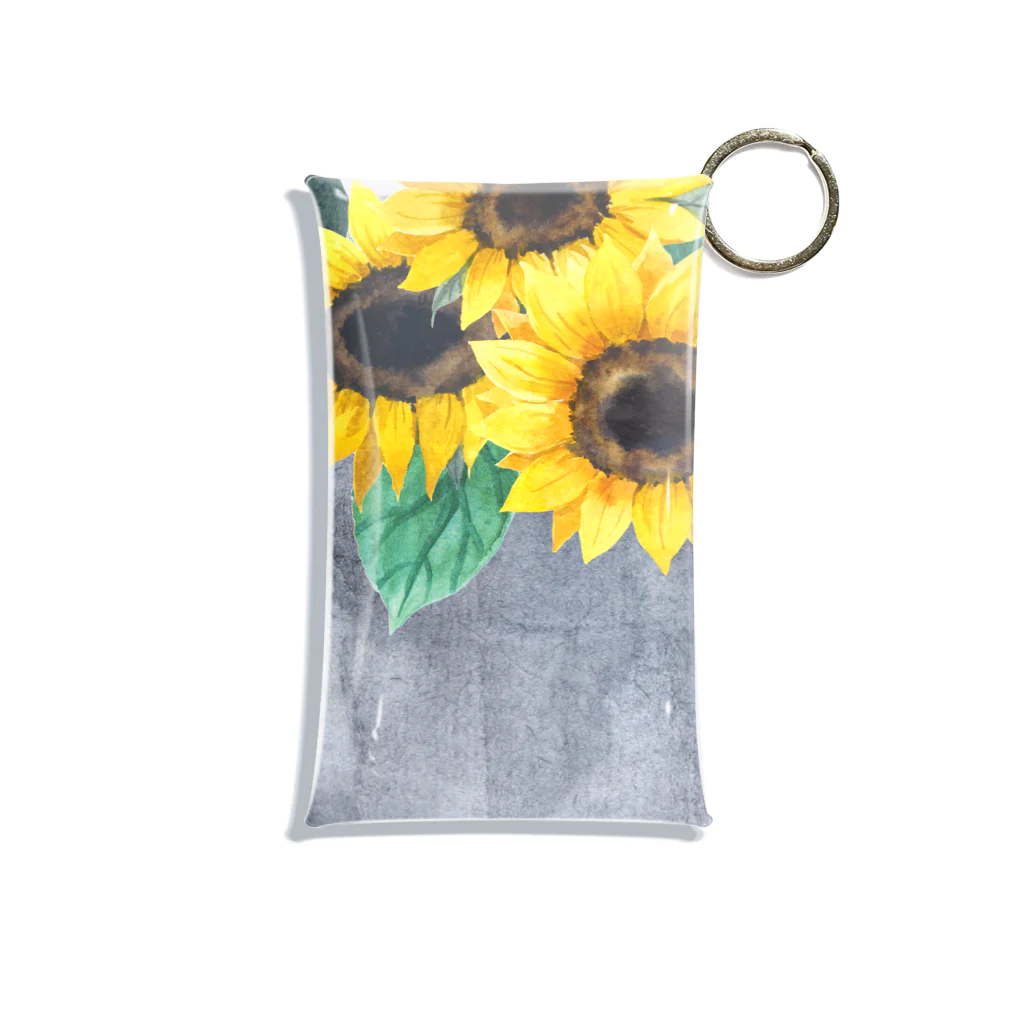 Fred HorstmanのWatering bucket and sunflowers  じょうろ と ひまわり Mini Clear Multipurpose Case