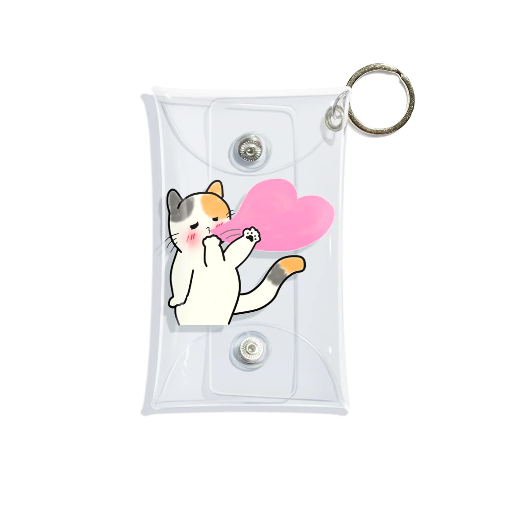 momo-nonoのもちもちほっぺのねこ Mini Clear Multipurpose Case