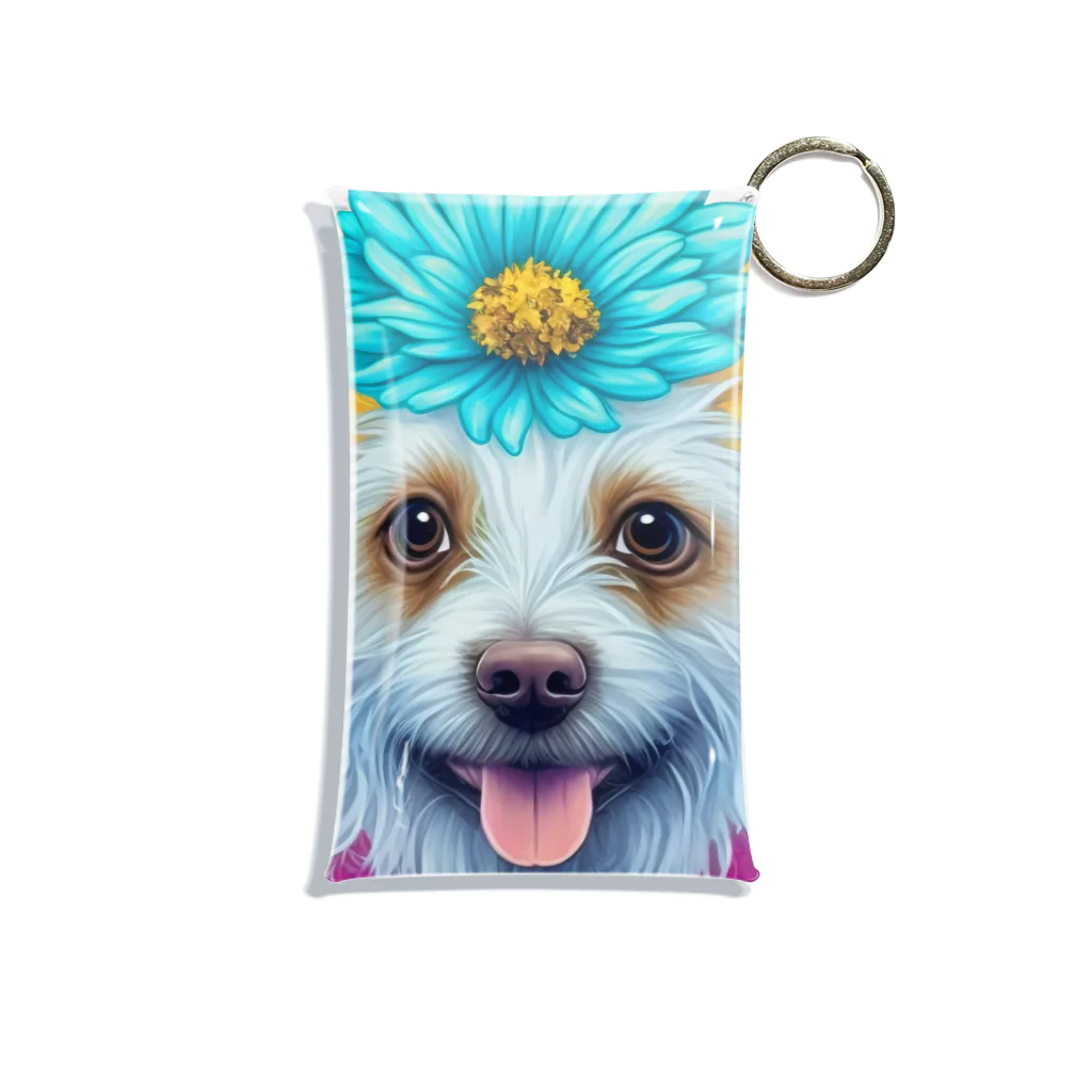 znbmsrrの花柄のポメラニアン犬と子犬。 女の子と男の子への美しい贈り物。 Mini Clear Multipurpose Case