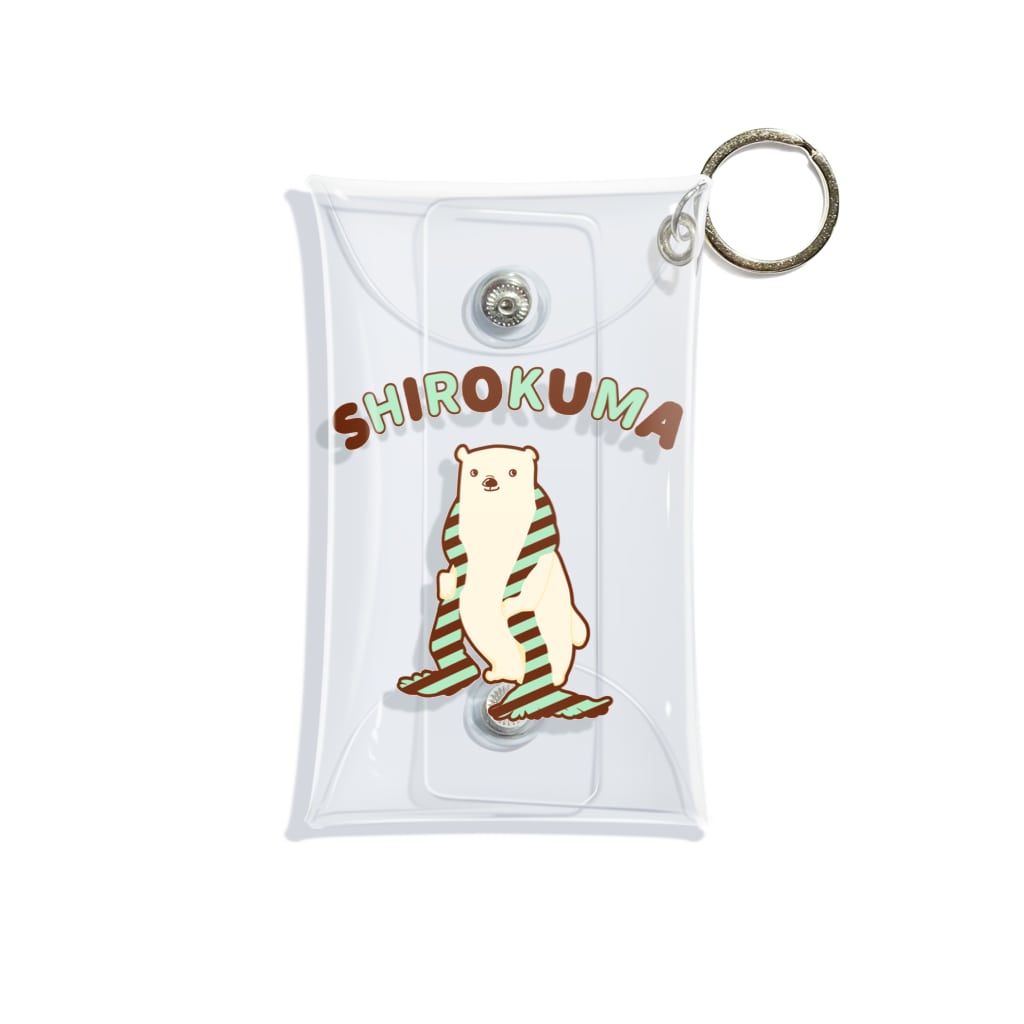 ari designのシロクマにマフラーを（チョコミントカラーVer.） Mini Clear Multipurpose Case
