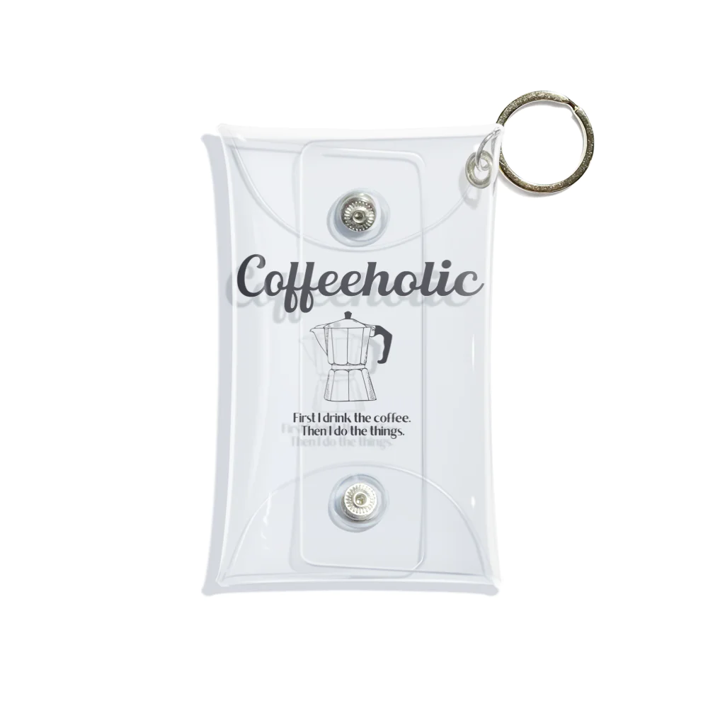 かえる商店のCOFFEEHOLIC black logo Mini Clear Multipurpose Case