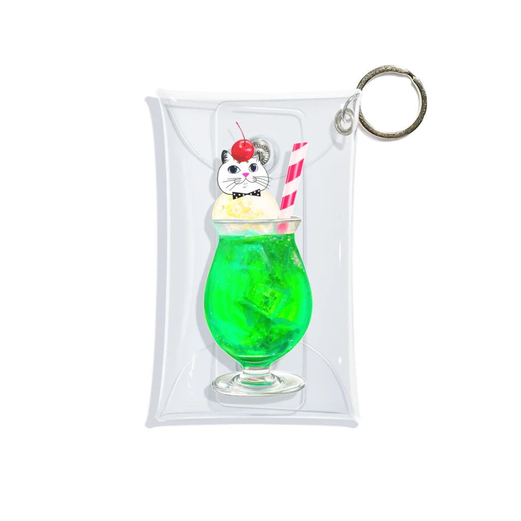 Lovecatfashionのモチ猫ちゃんクリームソーダ Mini Clear Multipurpose Case