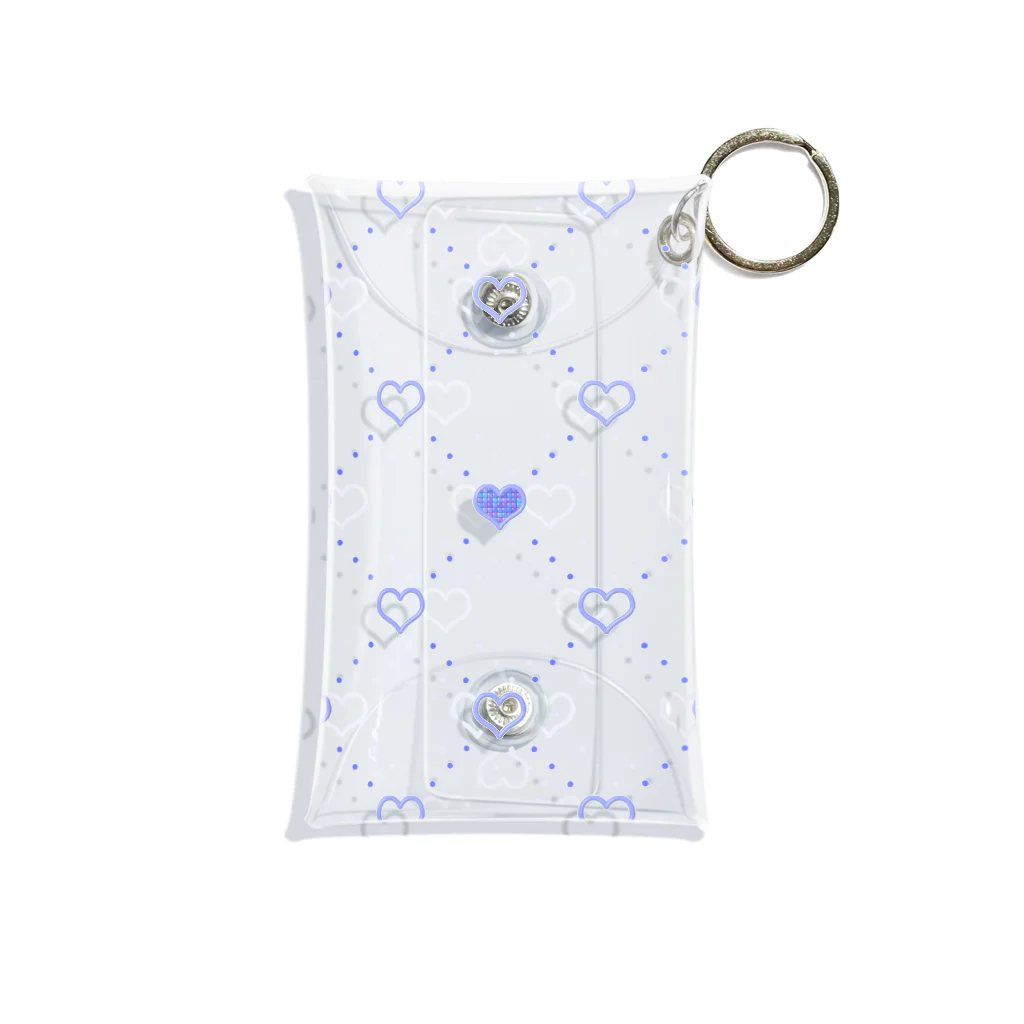 Charmyraのdiagonal grid-heart_mini_clr_lv Mini Clear Multipurpose Case