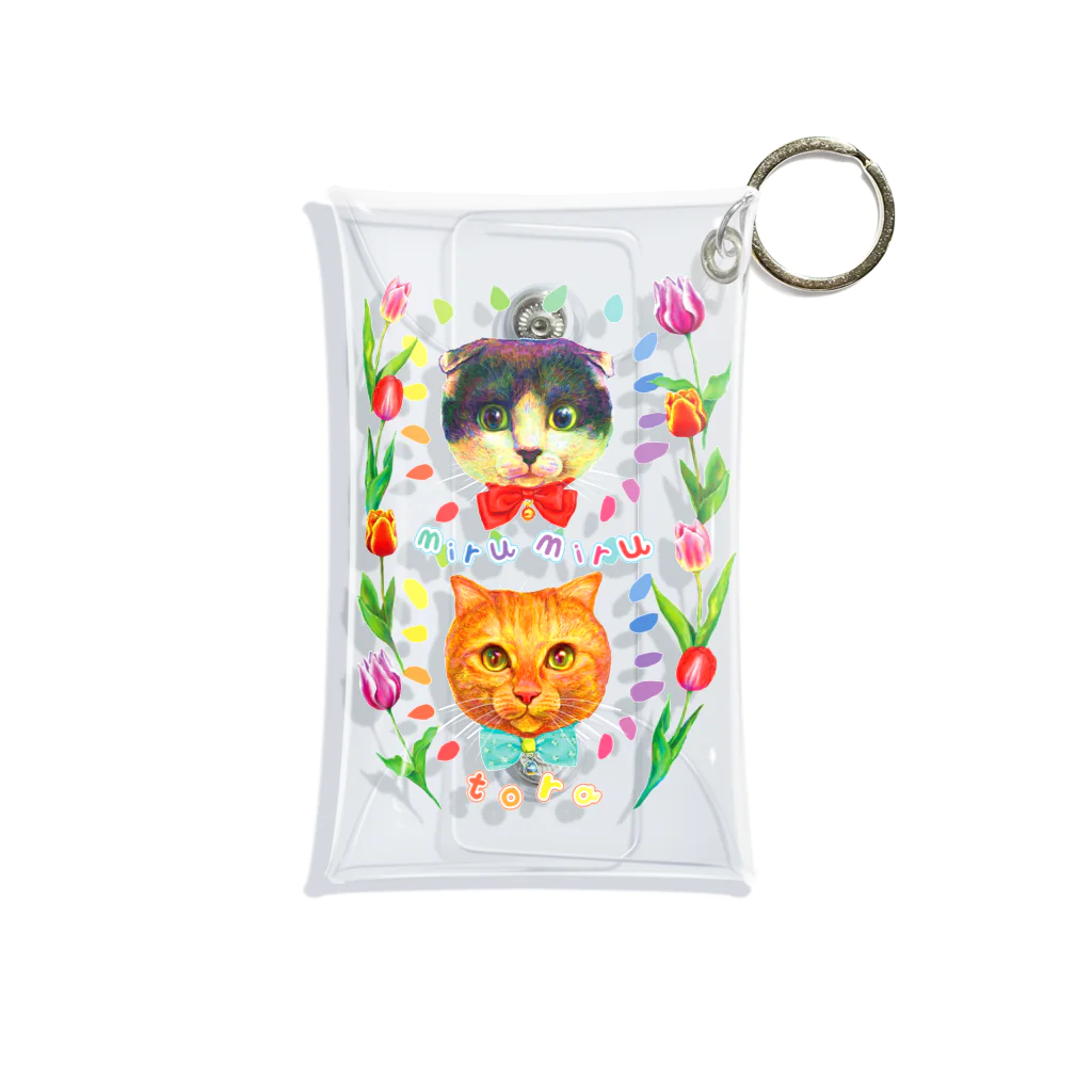 油絵描きの小物売り場の蒲田Loveおにぎりちゃんの愛猫ちゃんズ（グッズ） Mini Clear Multipurpose Case