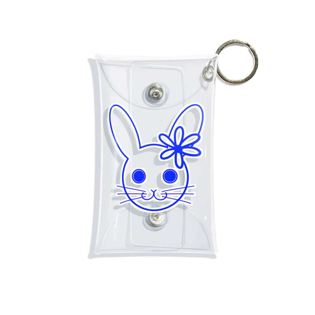 Rabbitflowerのびっくり♥らびこ♥ブルー Mini Clear Multipurpose Case