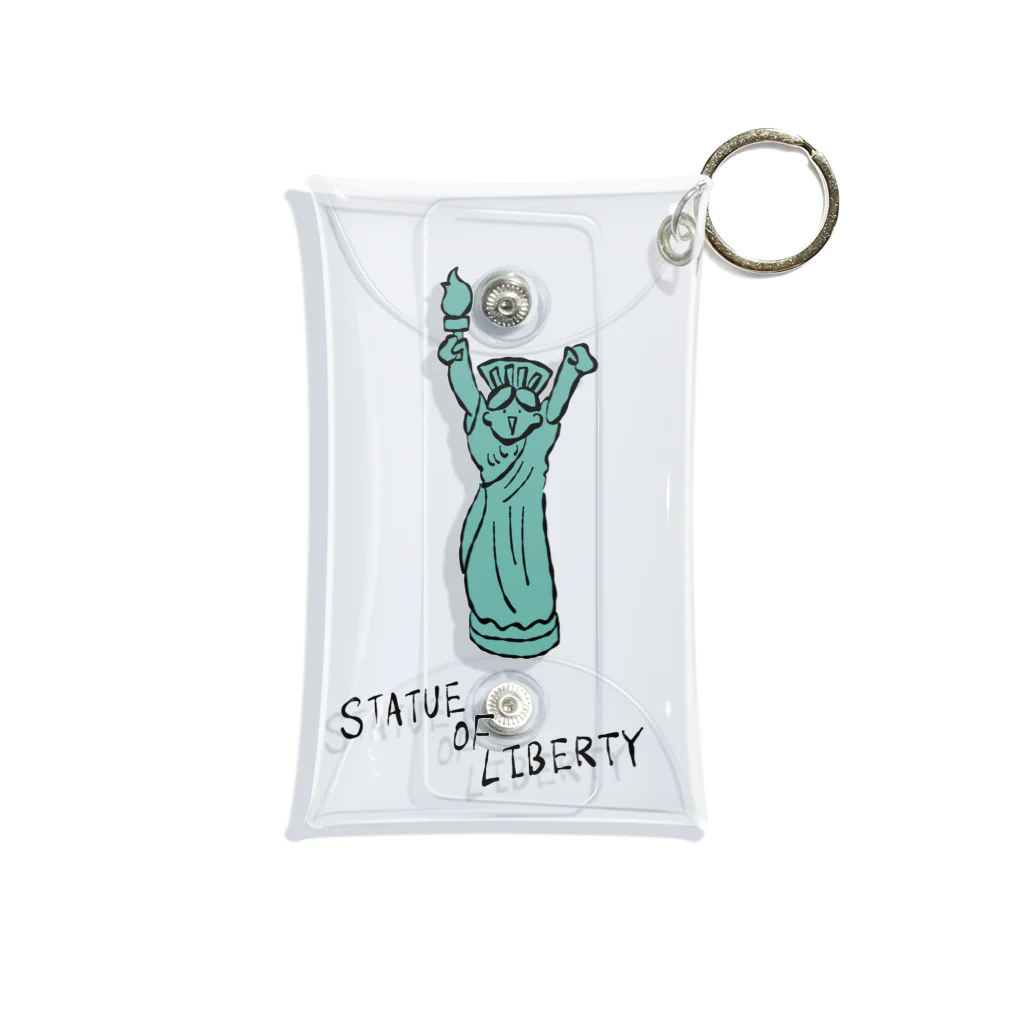 とある丸眼鏡の描き散らしのSTATUE OF LIBERTY_透明 Mini Clear Multipurpose Case