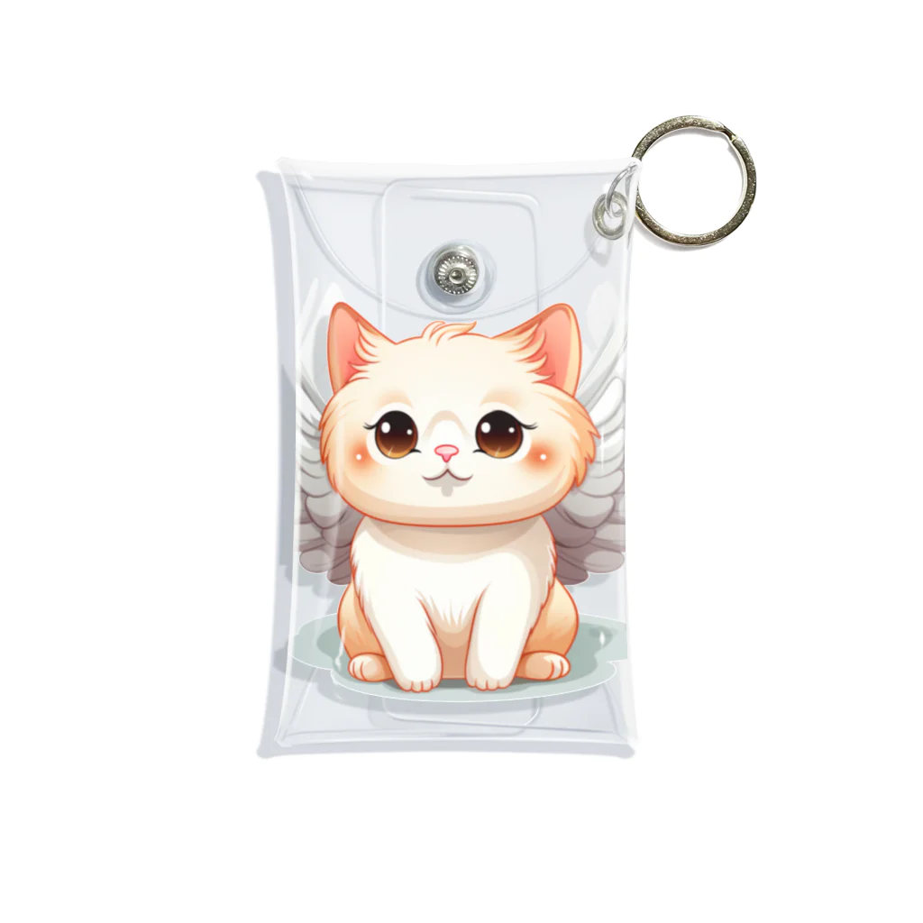 Vasetti_pressの可愛いねこ天使 Mini Clear Multipurpose Case