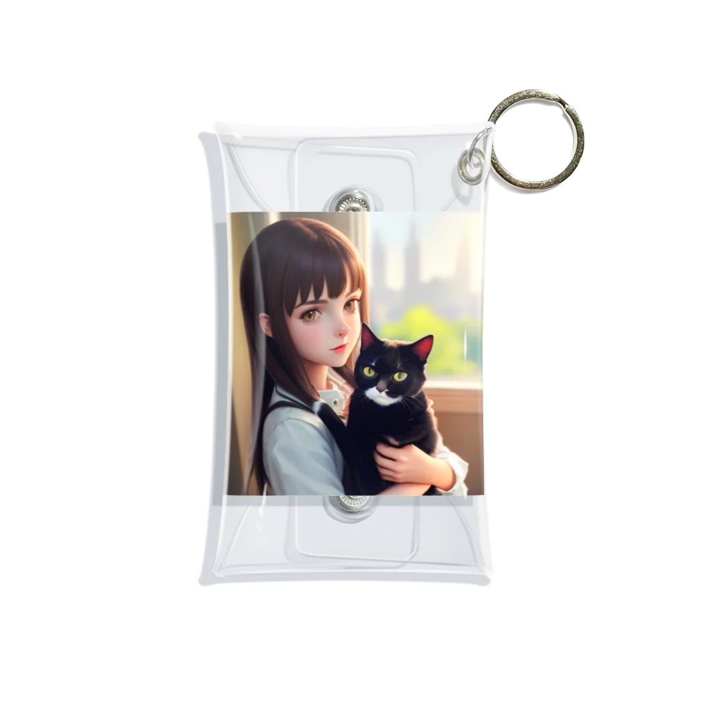 りょうの猫を抱く女の子のイラスト Mini Clear Multipurpose Case