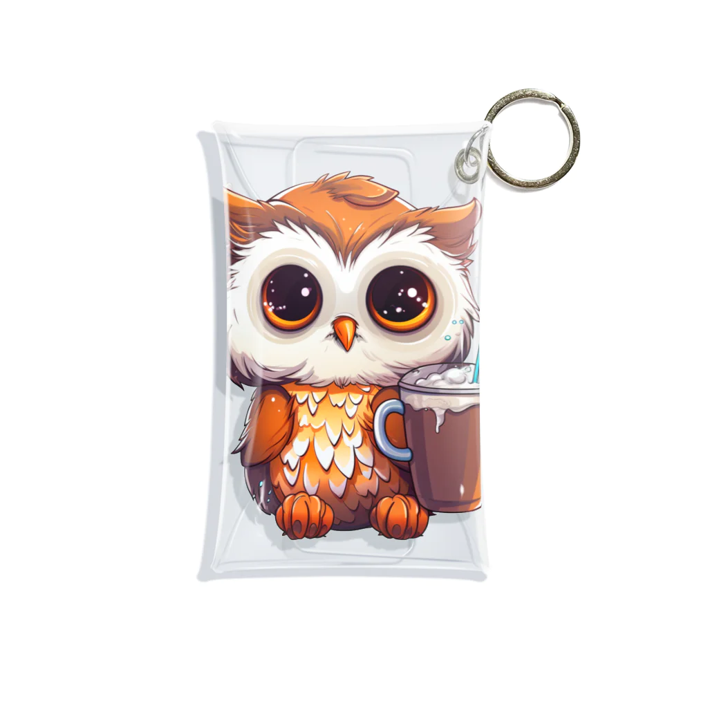 Vasetti_pressのフクロウとコーヒー Mini Clear Multipurpose Case