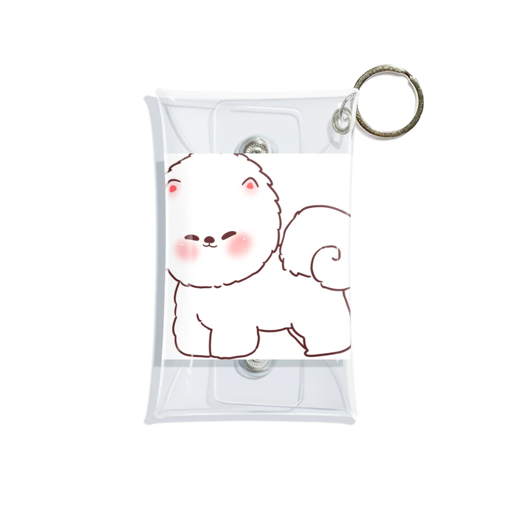 キイロチャンのふわふわの白い犬 Mini Clear Multipurpose Case