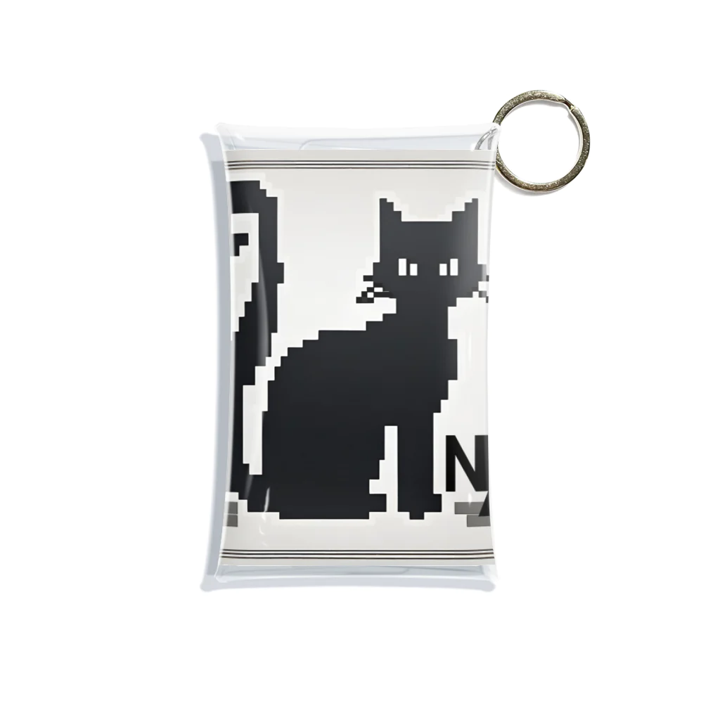 &AIのピクセルアート黒猫　24 Mini Clear Multipurpose Case