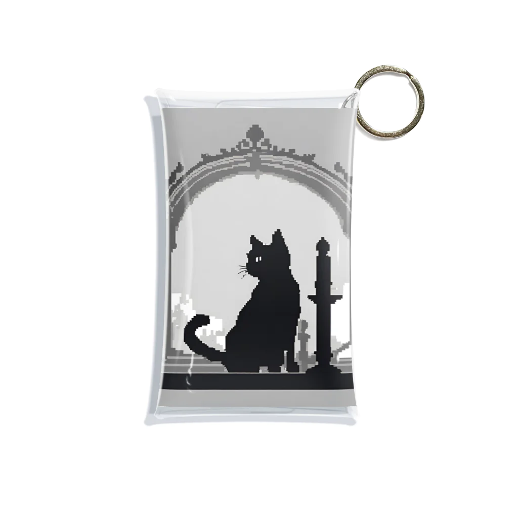 &AIのピクセルアート黒猫　30 Mini Clear Multipurpose Case