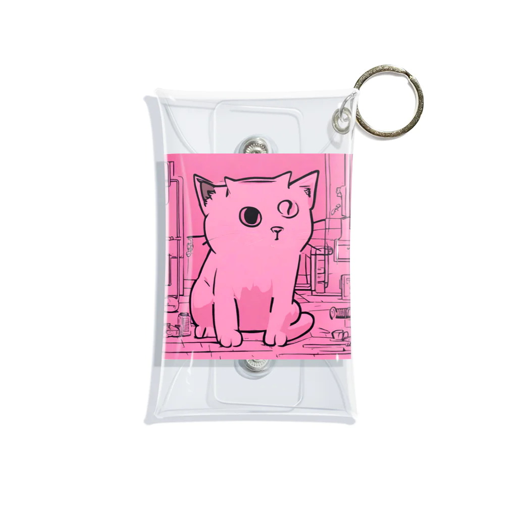 rikanのピンクキャット Mini Clear Multipurpose Case