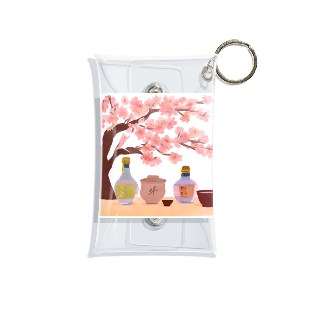 無類の酒好きの桜の下で花見酒 Mini Clear Multipurpose Case