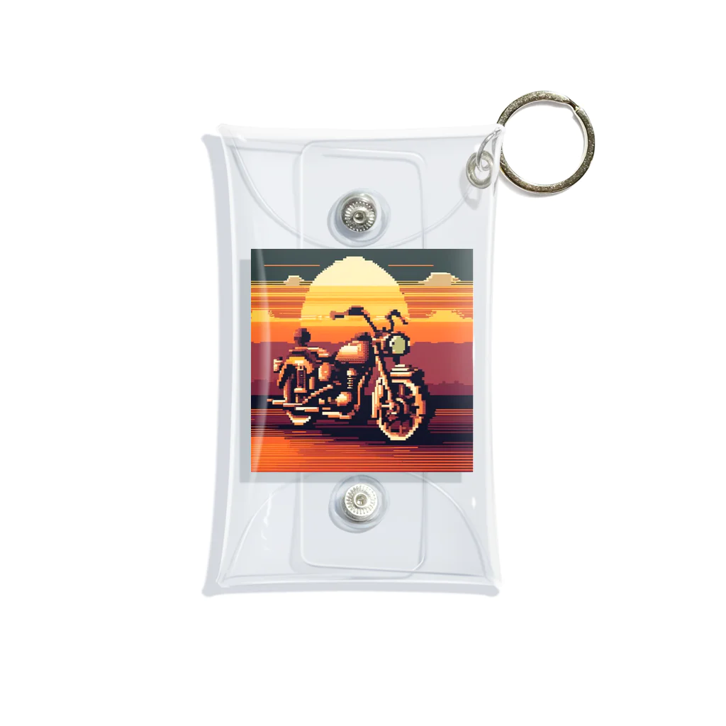 毎日がにゃんとも幸せ マサッチShopのレトロバイクドット　夕日編　№３ Mini Clear Multipurpose Case