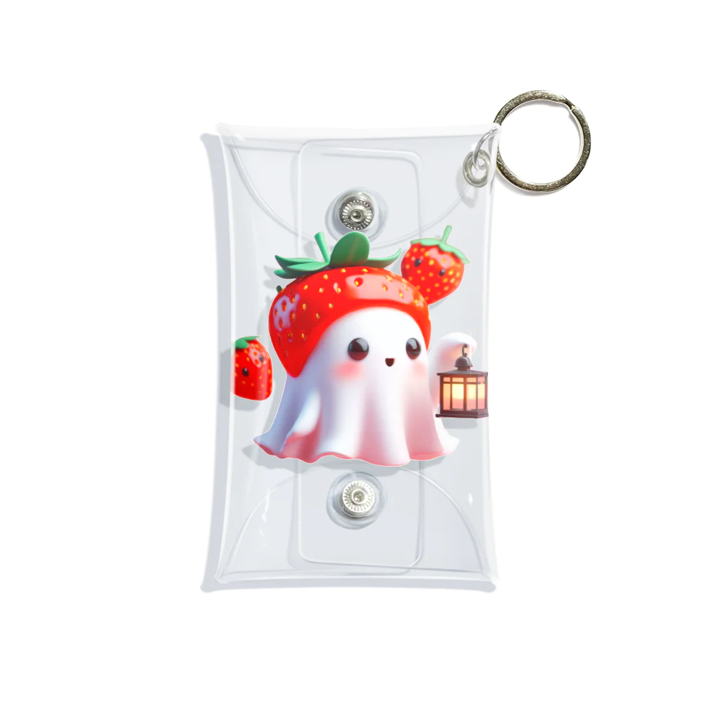 可愛いおばけのお店『ケケ』の可愛いおばけ『イチゴおばけのケケくん』 Mini Clear Multipurpose Case