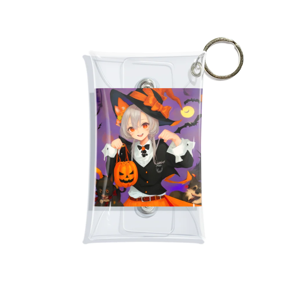 チワワ愛好家ショップのワワ大好き魔女のハロウィン・キャンディ・キス Mini Clear Multipurpose Case