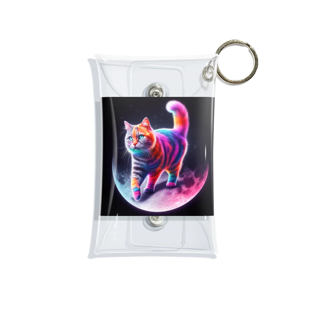 ニャーちゃんショップのムーンキャット【月で暮らす猫】 Mini Clear Multipurpose Case