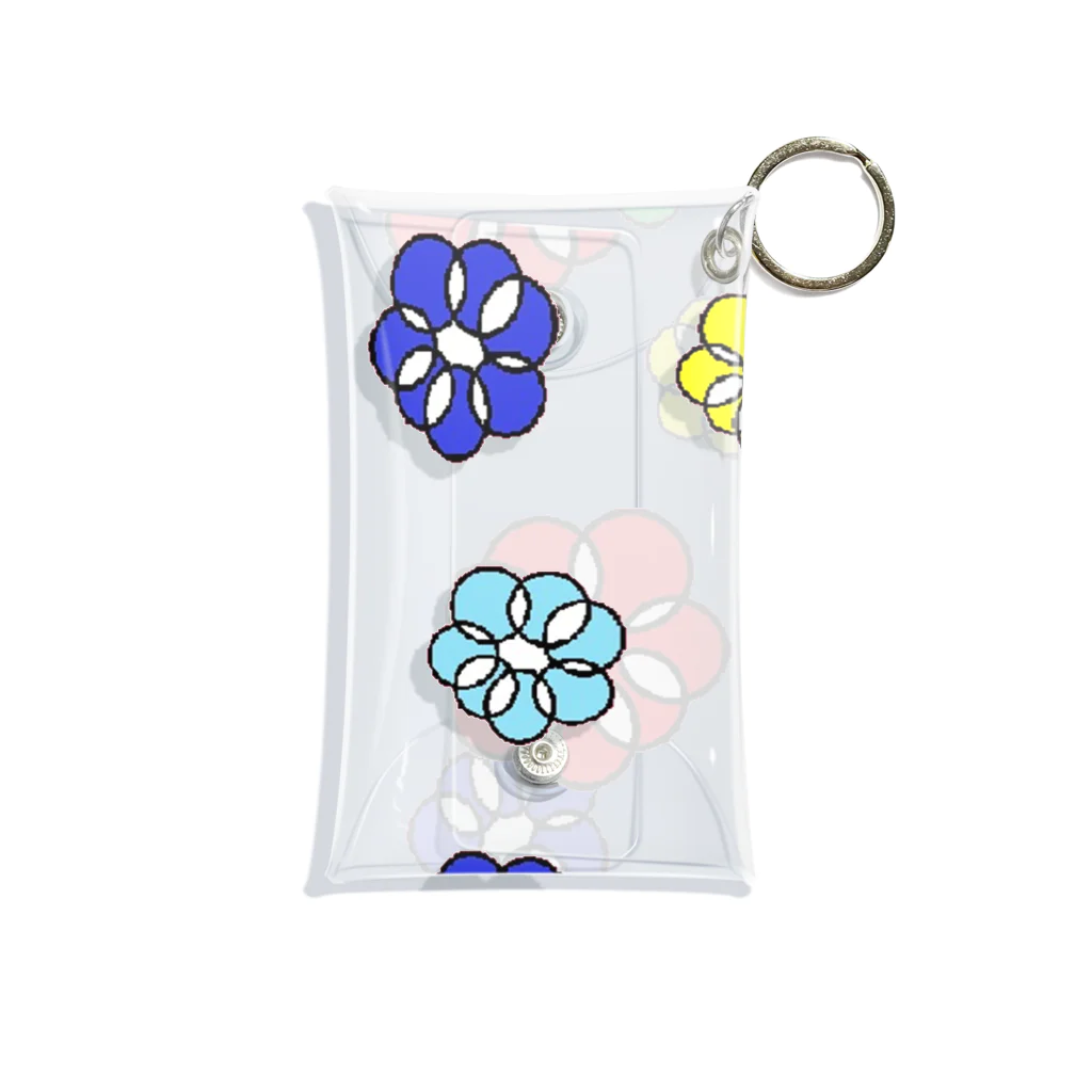 🐸かえるさんと仲間たち🐸のまるまる花 Mini Clear Multipurpose Case