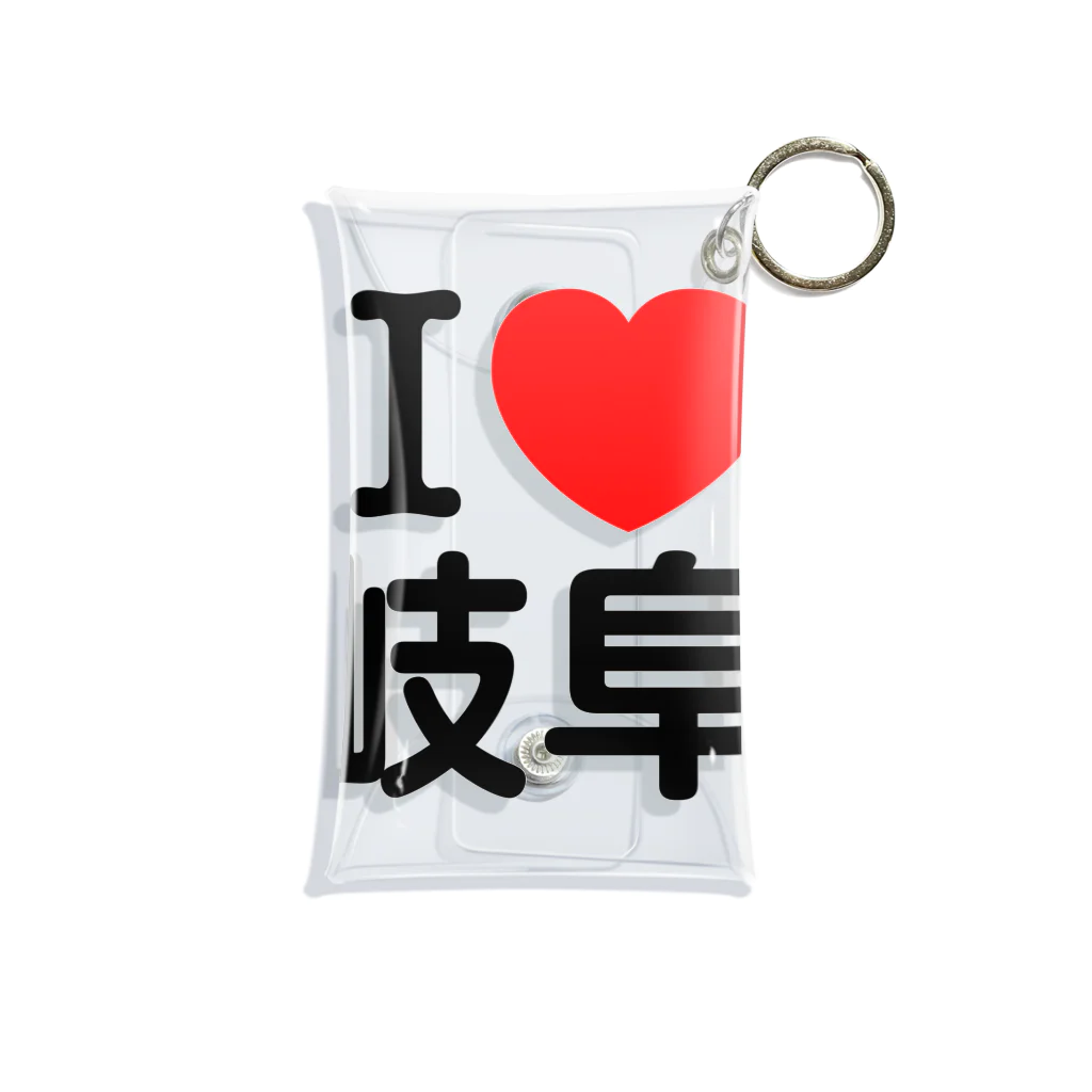 4A-Studio（よんえーすたじお）のI LOVE 岐阜（日本語） Mini Clear Multipurpose Case