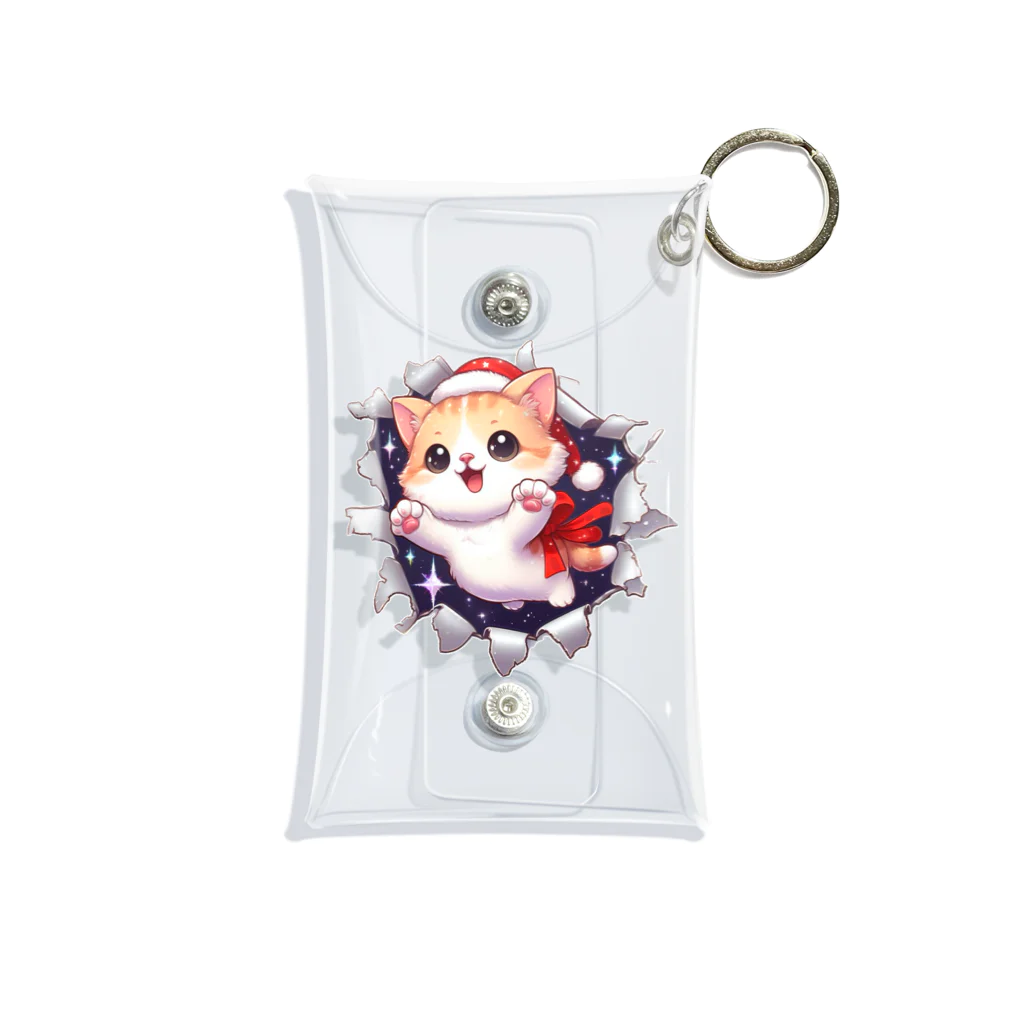 飛び出す！アニマルショップの飛び出す猫クリスマスver Mini Clear Multipurpose Case