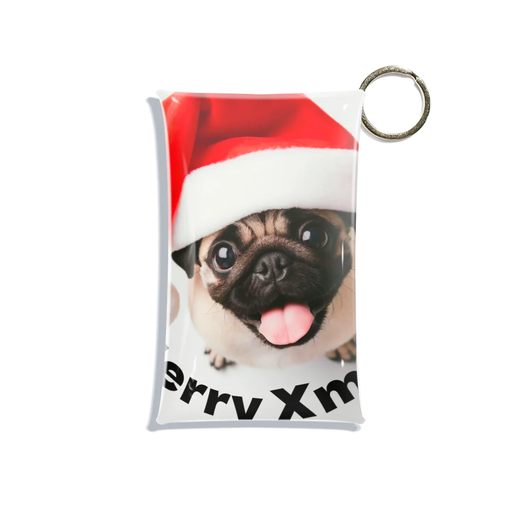 isshi1002のXmas Pug ミニクリアマルチケース