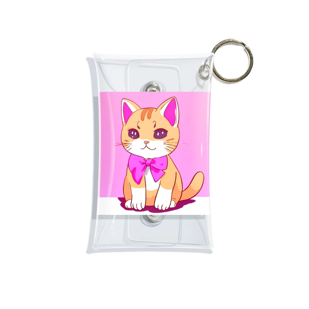Officefaceのリボン猫ちゃん Mini Clear Multipurpose Case