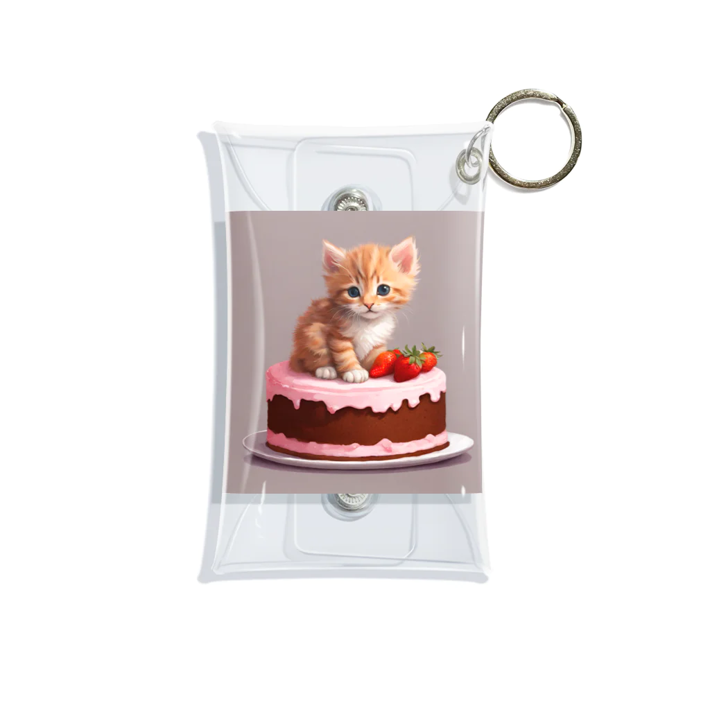 にゃんこぷにのケーキの上の仔猫ちゃん Mini Clear Multipurpose Case