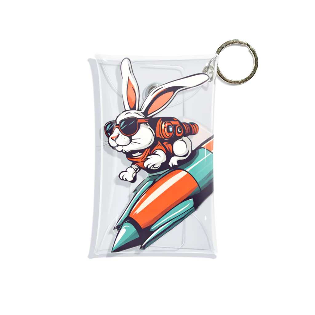 ロケットうさぎのロケットうさぎ　ミッション遂行 Mini Clear Multipurpose Case