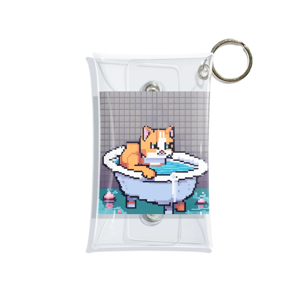 wakuwaku26のお風呂に入るボス猫 Mini Clear Multipurpose Case