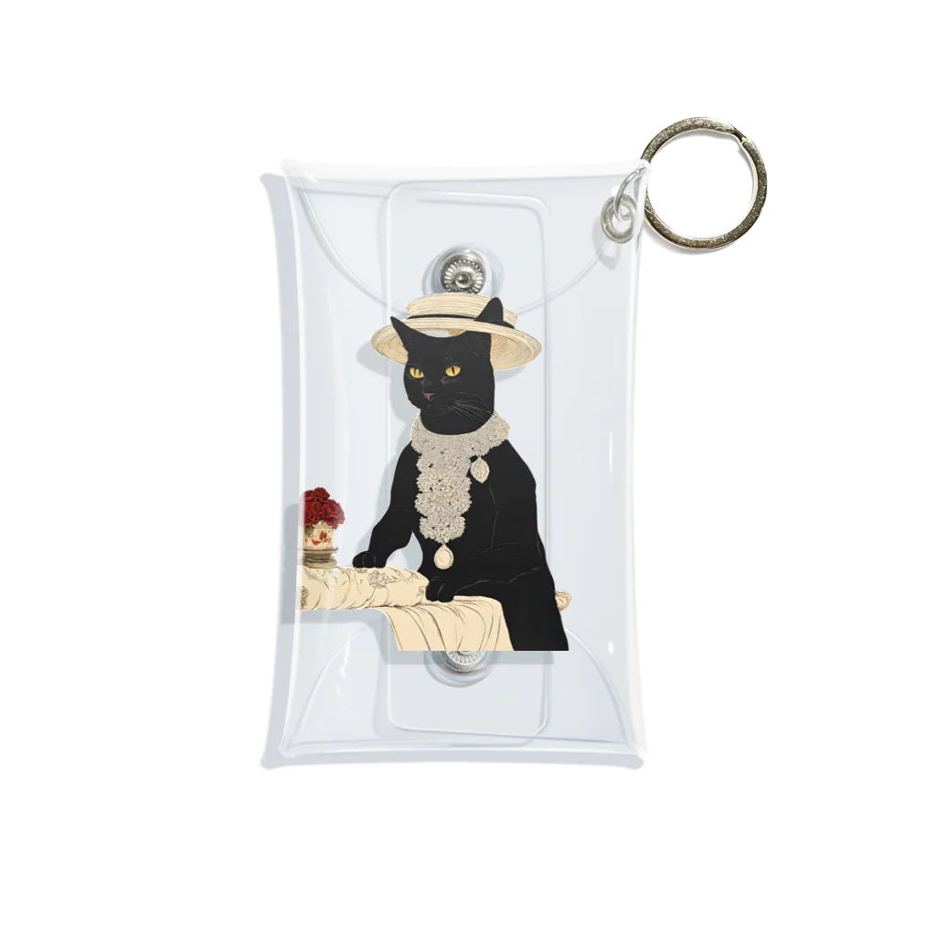 merch_by_kの黒猫のマダムの生地屋でお買い物 Mini Clear Multipurpose Case