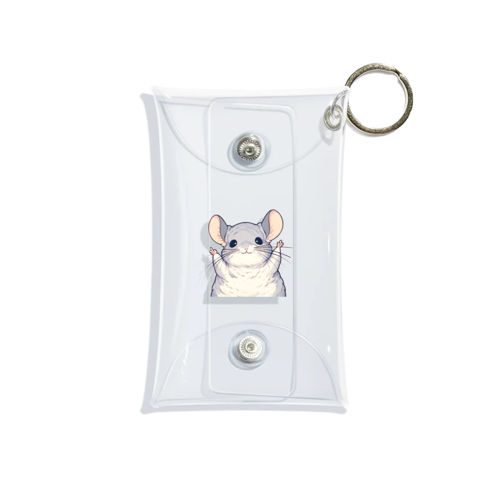 もふっとチンチラ🐭のばんざいチンチラ Mini Clear Multipurpose Case