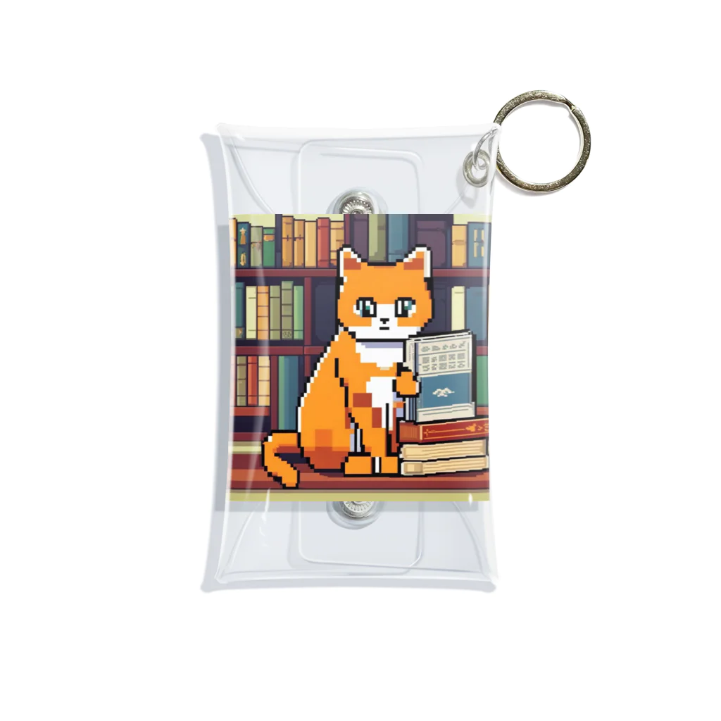 ドット絵ねこさんの読書猫さん Mini Clear Multipurpose Case