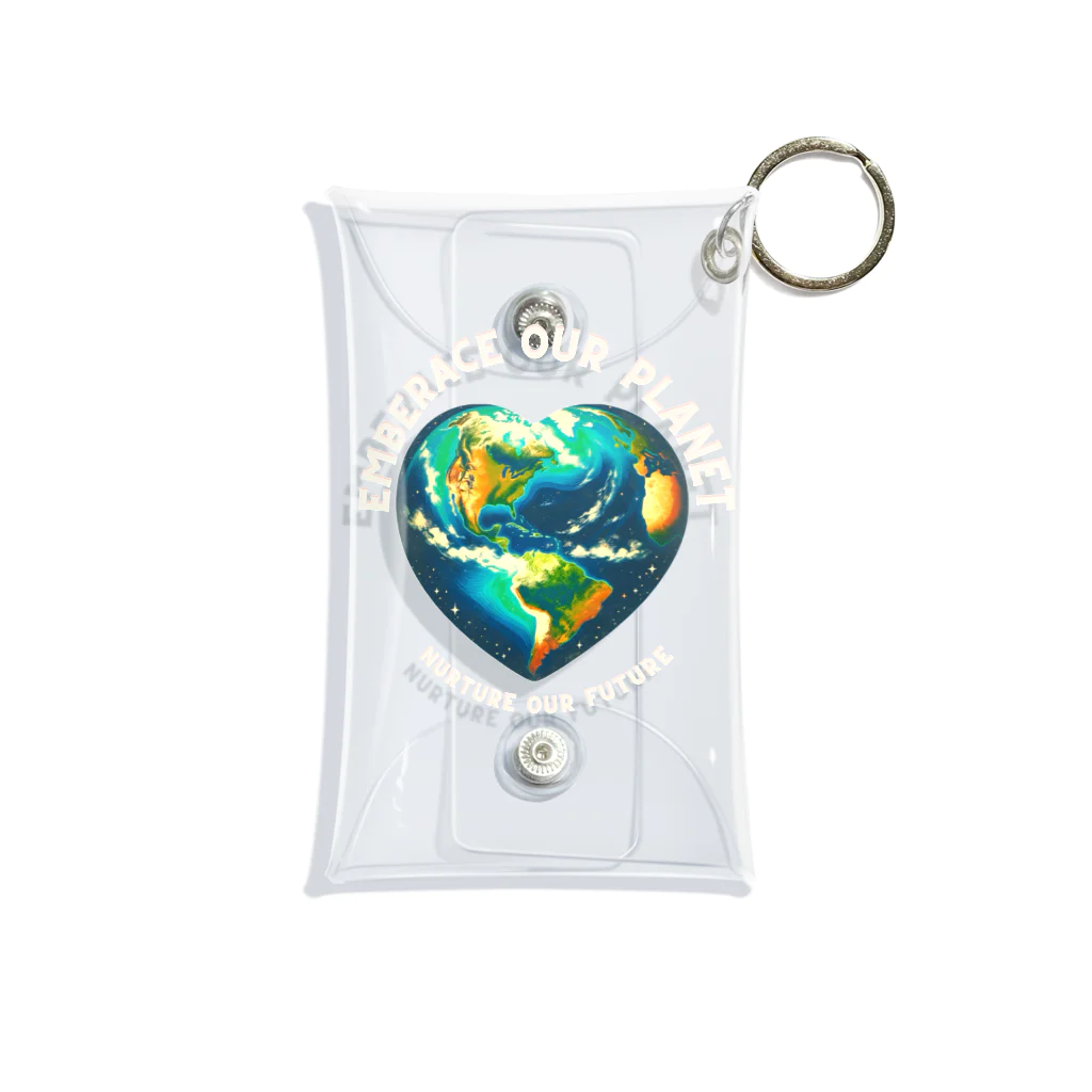 KULIEITAの地球の日　Earth day エコ　地球　ハート Mini Clear Multipurpose Case