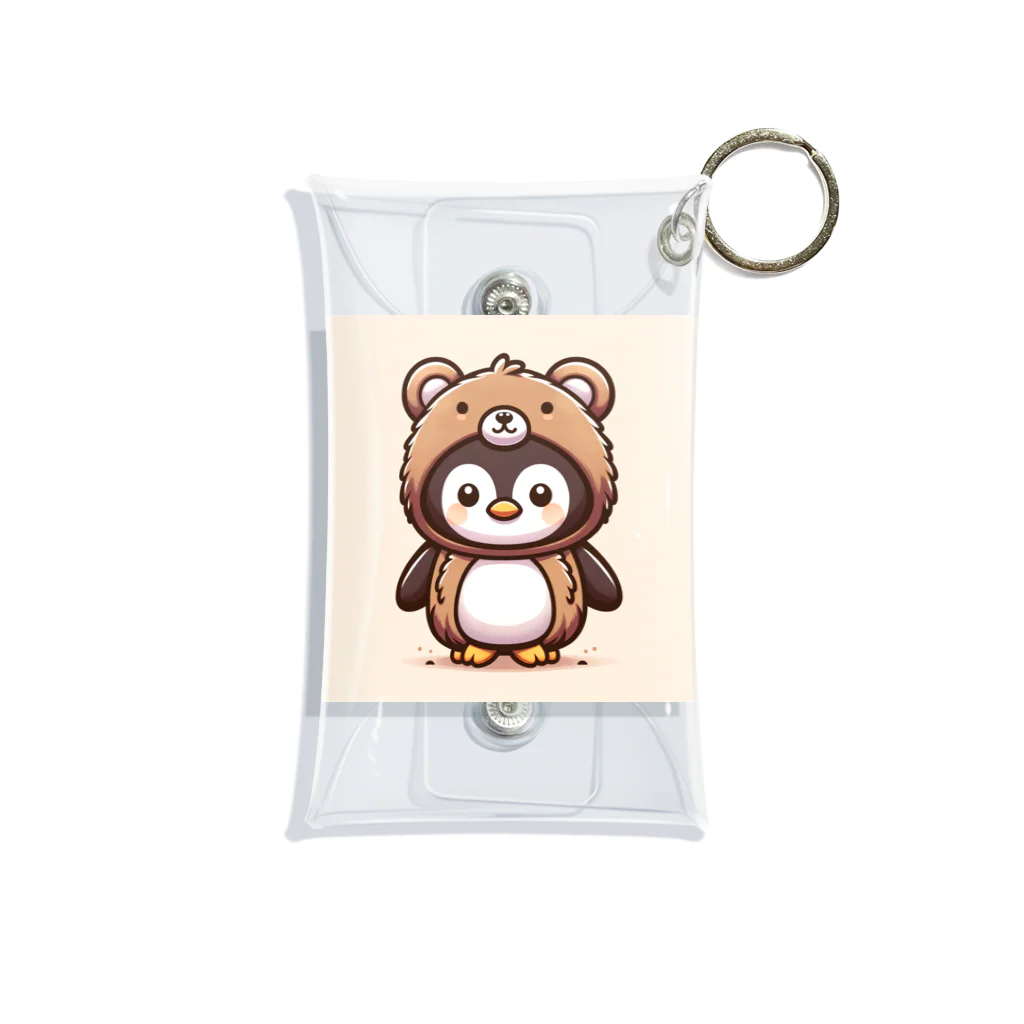 着ぐるみアニマル×けーのクマの着ぐるみを着たペンギン Mini Clear Multipurpose Case