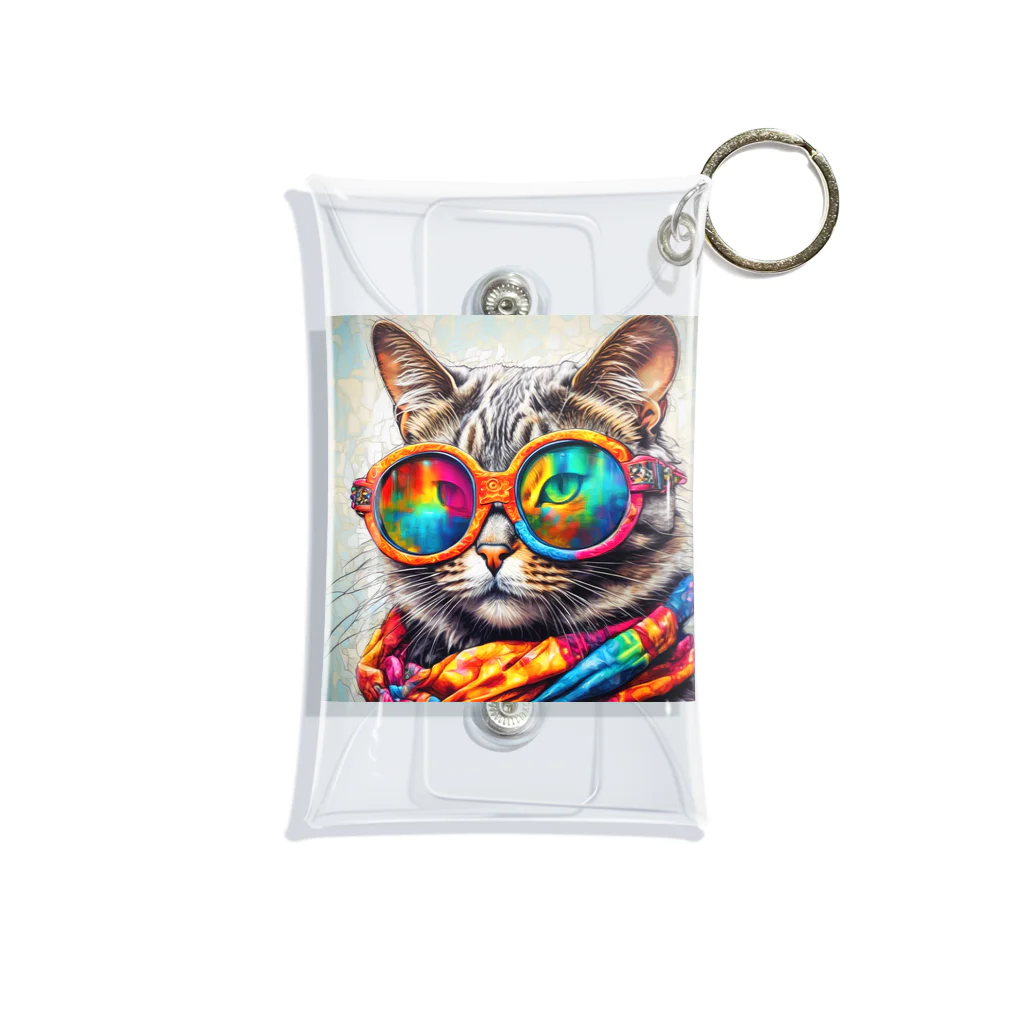 だんのんのカラフルメガネをかけた猫 Mini Clear Multipurpose Case